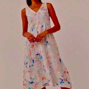 Pact Far Out organic cotton tie-dye midi dress, Apricot, L